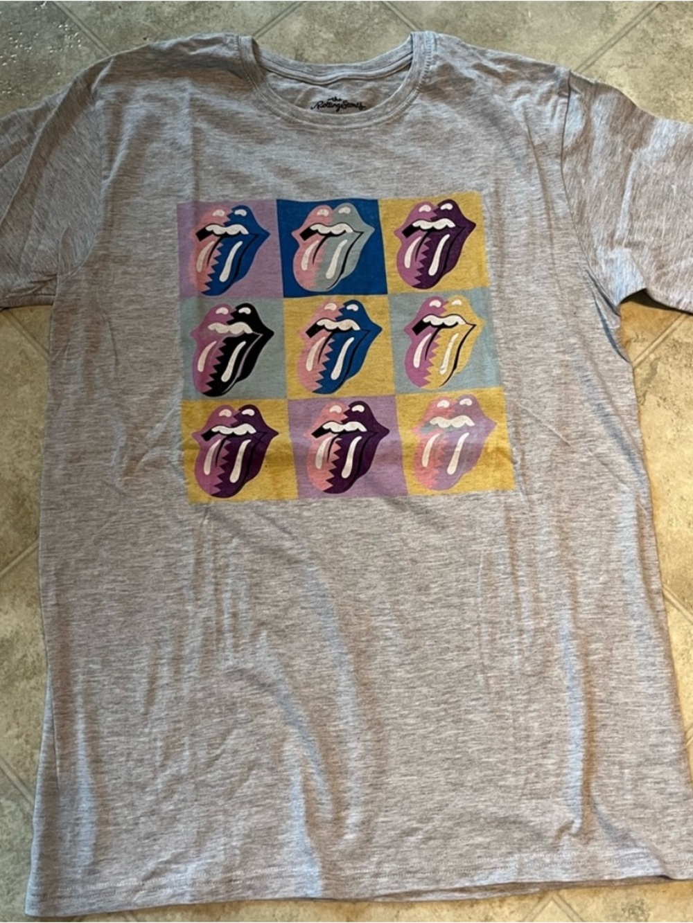 the Rolling Stones Light Gray Logo Crewneck